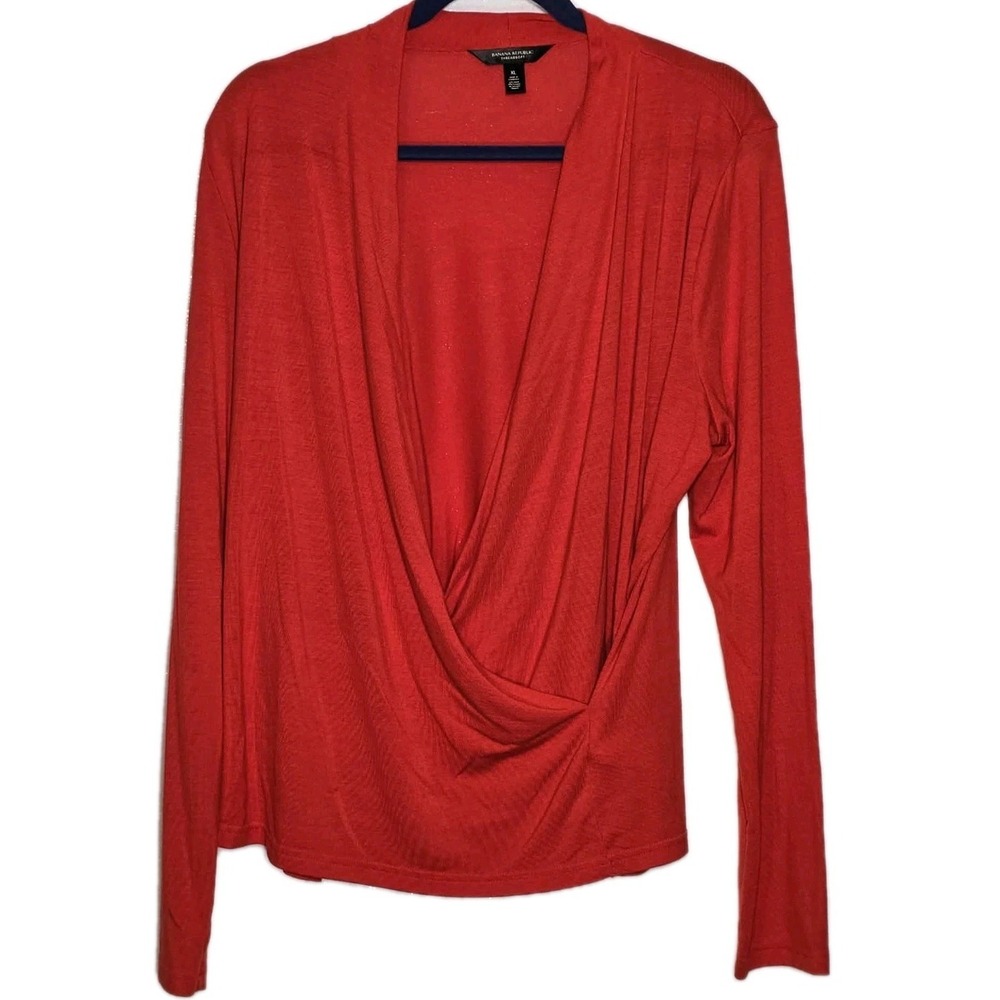 Banana Republic Threadsoft GUC Draped Red Top XL ❤️‎ Y2K Chic